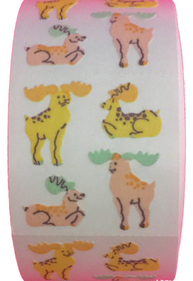 400 Moose Stickers in roll of 100 modules (2'' x 2''), each sticker 1.00'', RFZ1203
