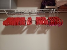 76 Amazon Basics Kid's Cute Velvet Hangers Pink/Pink Polka dot/some WITH CLIPS