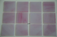 0301.30- 12 pcs OPAQUE PINK 1" x 1" BULLSEYE 3mm THICK GLASS 90 COE SQUARES