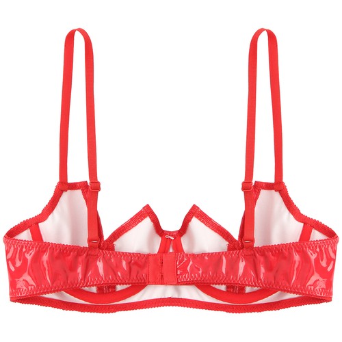 Womens Top Club Bra Glossy Bras Fashion Underwear Patent Leather Bustier S-5XL - Bild 10 von 46