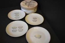 Dessert Cheese Plates Cupcakes Boston Warehouse Petit Four(4) Porcelain 6.5”
