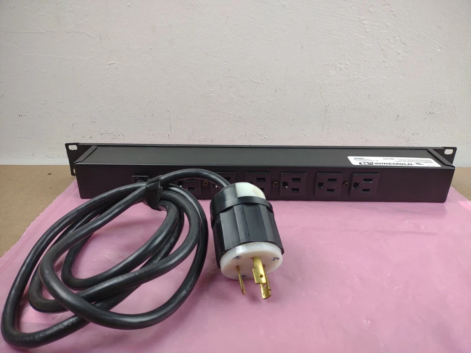 Wiremold Legrand Black 6-Outlet 15A Rackmount Power Strip 6 Ft Cord J06B0BX - Image 3 of 4