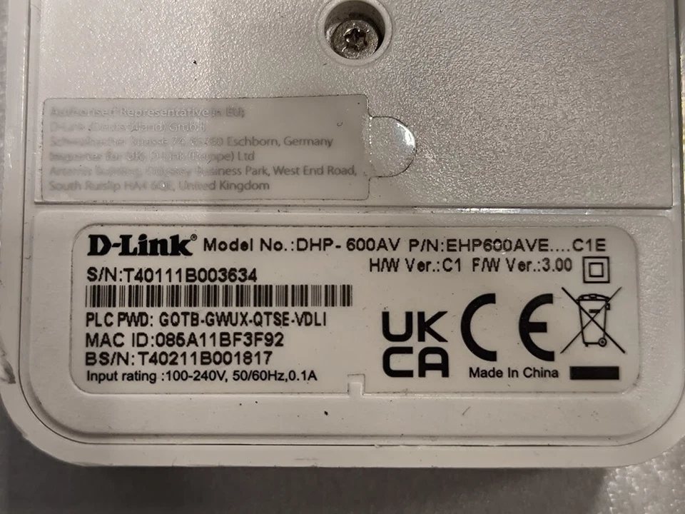 D-Link DHP-600AV Powerline Adapter - Gebraucht, Ohne Verpackung - Bild 2 von 4