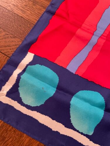 Vintage Echo 100% silk Geometric Abstract Circle Square 34 x 34 scarf - Picture 3 of 7