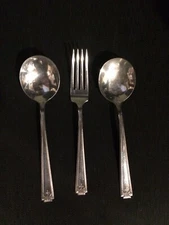National Silver Co EPNS-NATIONAL ELEVEN-SET 2 SOUP SPOON & DINNER FORK