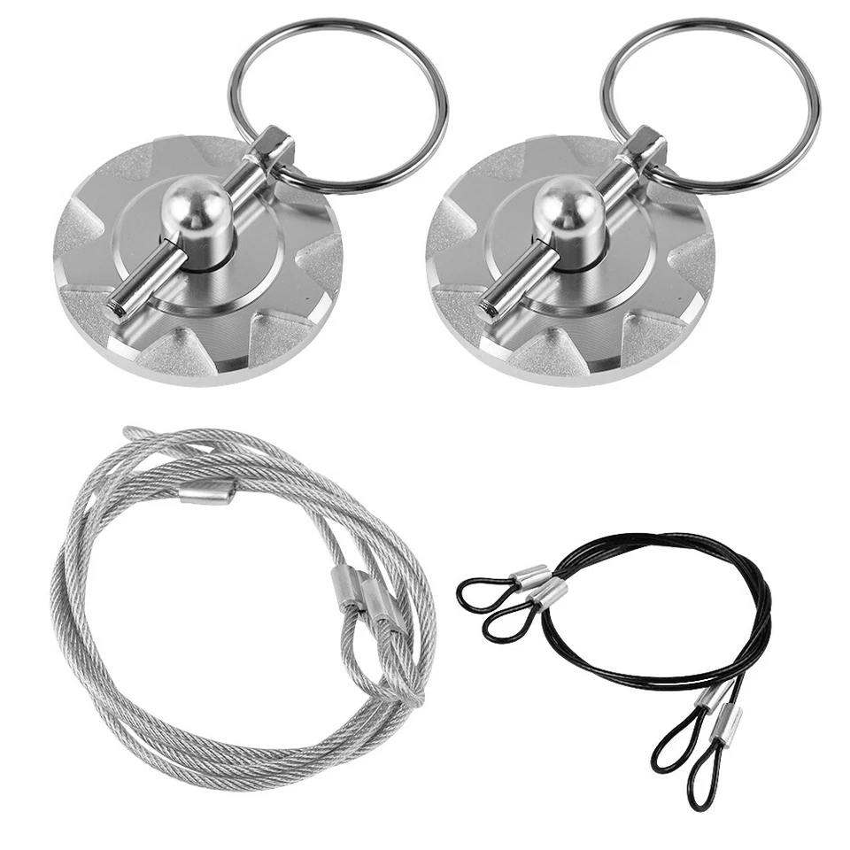Universal Billet Aluminum Racing Hood Pin Lock Appearance Trim Kit Car Auto — 第 3/4 张图片