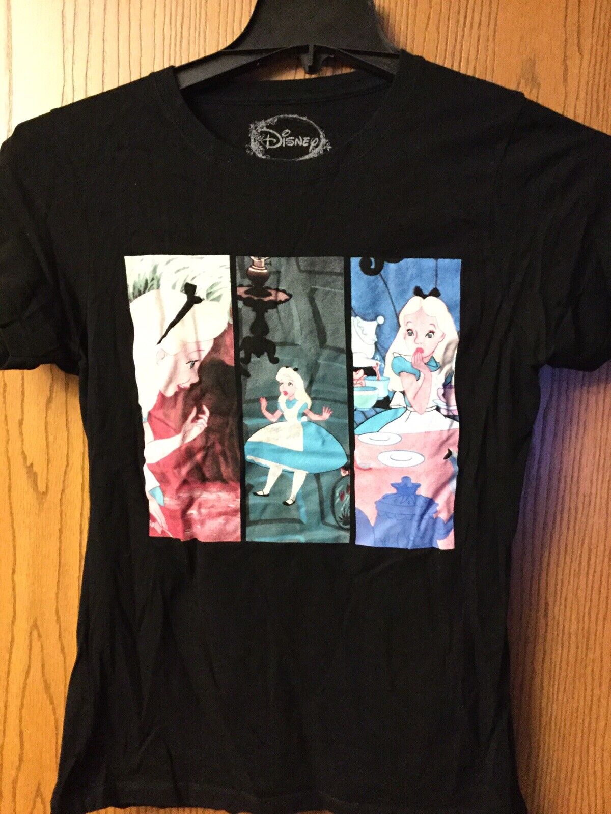 Alice In Wonderland.   Disney Shirt.  Black.  L - image 1