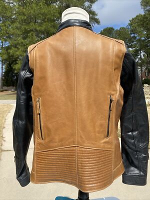 Harley Davidson Women ARTERIAL Brown Black Leather Jacket 2XL MINT