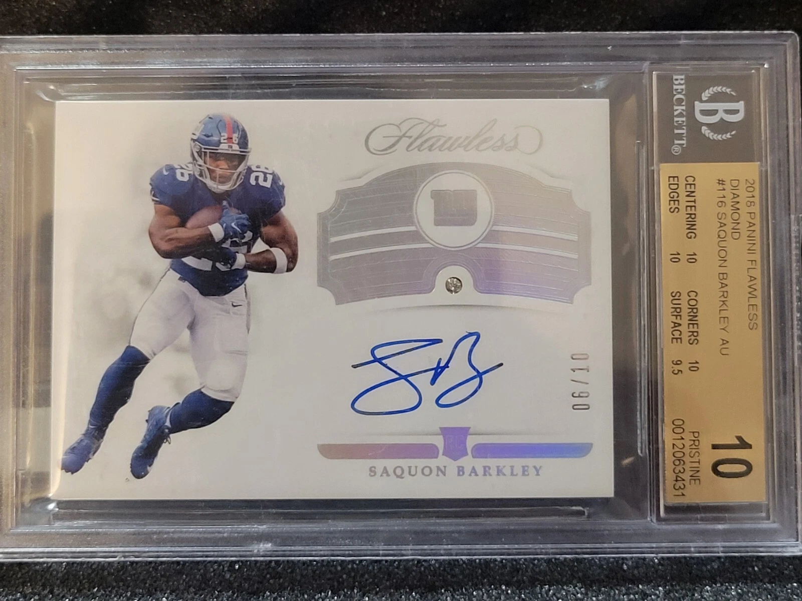 Saquon Barkley Panini Flawless #102 Diamond