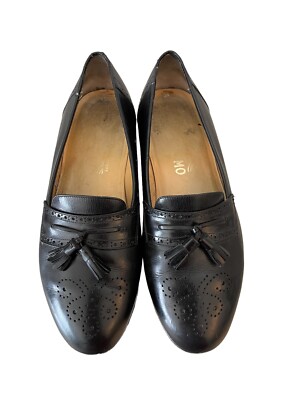Vintage Salvatore Ferragamo Mens 11.5 B Leather Wingtip Tassel Loafers Black Vintage Salvatore Ferragamo Tassel Loafers // Black Leather  main image 4