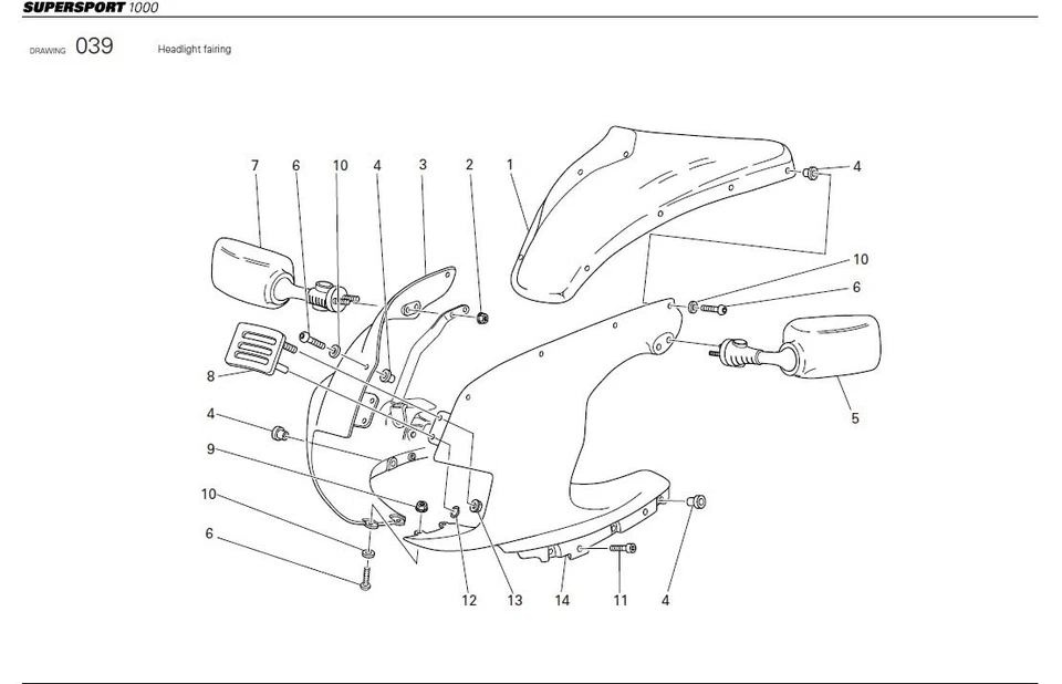 Ducati Super Sport 1000 left side mirrors - Image 3 of 4