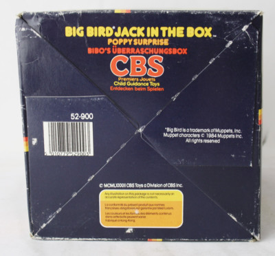 RARE VINTAGE 1983 CBS SESAME STREET BIG BIRD JACK IN MUSICAL BOX
