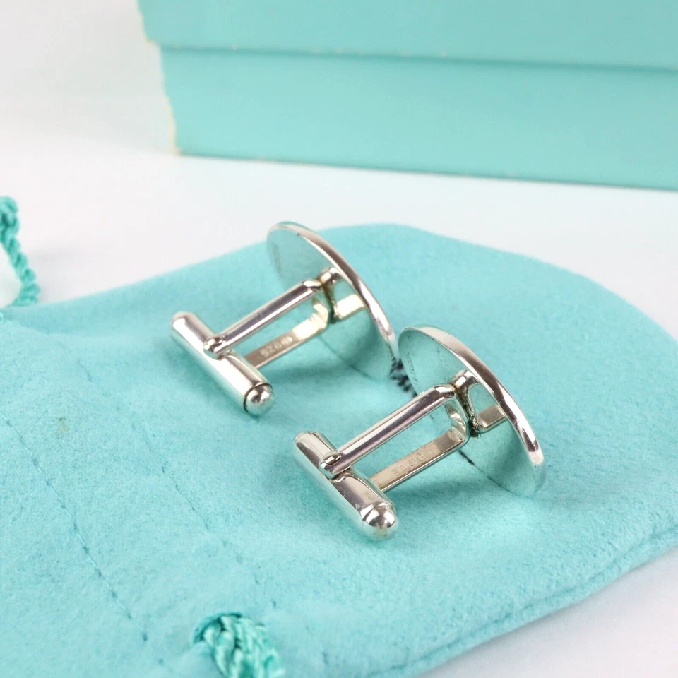 Tiffany & Co. Camiseta de Golf Gemelos Ovalados Plata de Ley 925 Esmalte con Bolsa Foto 3 de 4