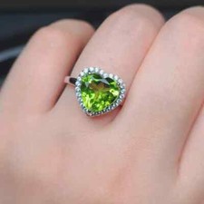 High Quality Natural Peridot Ring S925 Sterling Silver, Natural Peridot Ring,
