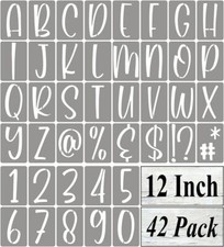 12 Inch Alphabet Letter Stencils for Painting - 42 Pack and 12