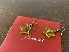 Green Flower Crystal Earring By Baccarat