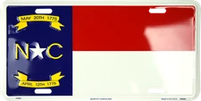 State of North Carolina NC Flag 6"x12" Aluminum License Plate Tag