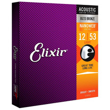 Elixir 80/20 Bronze Nanoweb Acoustic 6 String Light Gauge CE