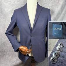 Boggi Milano Men s Unstructured Blazer Blue Guabello 120s Wool Made In Italy