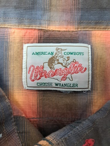 Vintage Wrangler Shirt Men XL Fall Plaid Western Pearl Snap Pockets 48" Chest - Picture 2 of 11