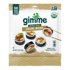 Gimme Seaweed Sushi Nori 100 - Premium Organic Roasted Seaweed 50 Sheets in ...