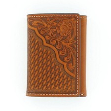 Nocona Western Wallet Mens Leather Pro Trifold Tooled Saddle N5446608