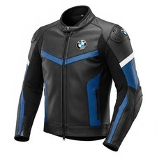 Bmw Black Blue 2026 Motorbikemotorcycle Racing Biker Jacket Cowhide Leather.