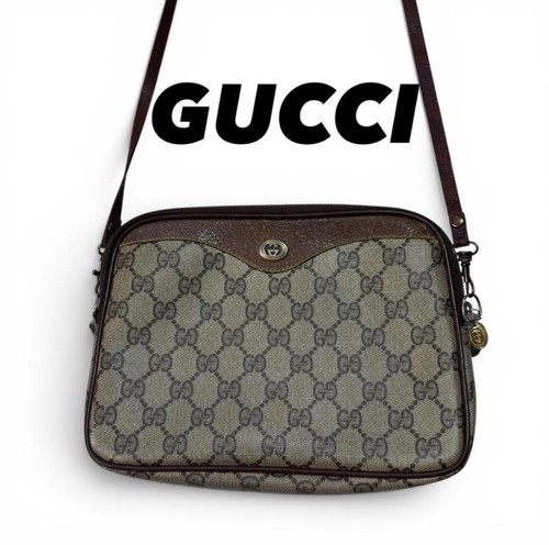 GUCCI Old GG Pattern Shoulder Bag PVC 24 16 5