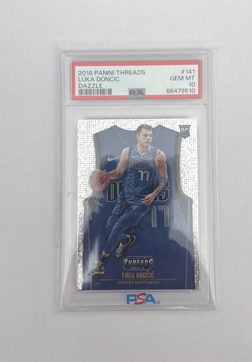 2018-19 Panini Threads Dazzle PSA 10 ✨Luka Doncic Rookie Dallas Mavericks #141