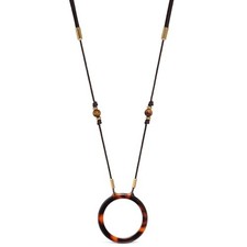 Luxury Beaded Eyeglass Necklace Holder with Tiger's Eye Smoky Tortoise Shell