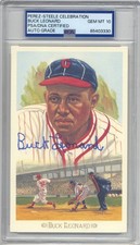  GEM MINT 10 BUCK LEONARD  PSA/DNA  SIGNED  PEREZ STEELE CELEBRATION CARD