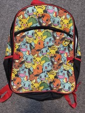 POKEMON Vintage 2-Compartment Multicolored Backpack Pikachu EXCELLENT