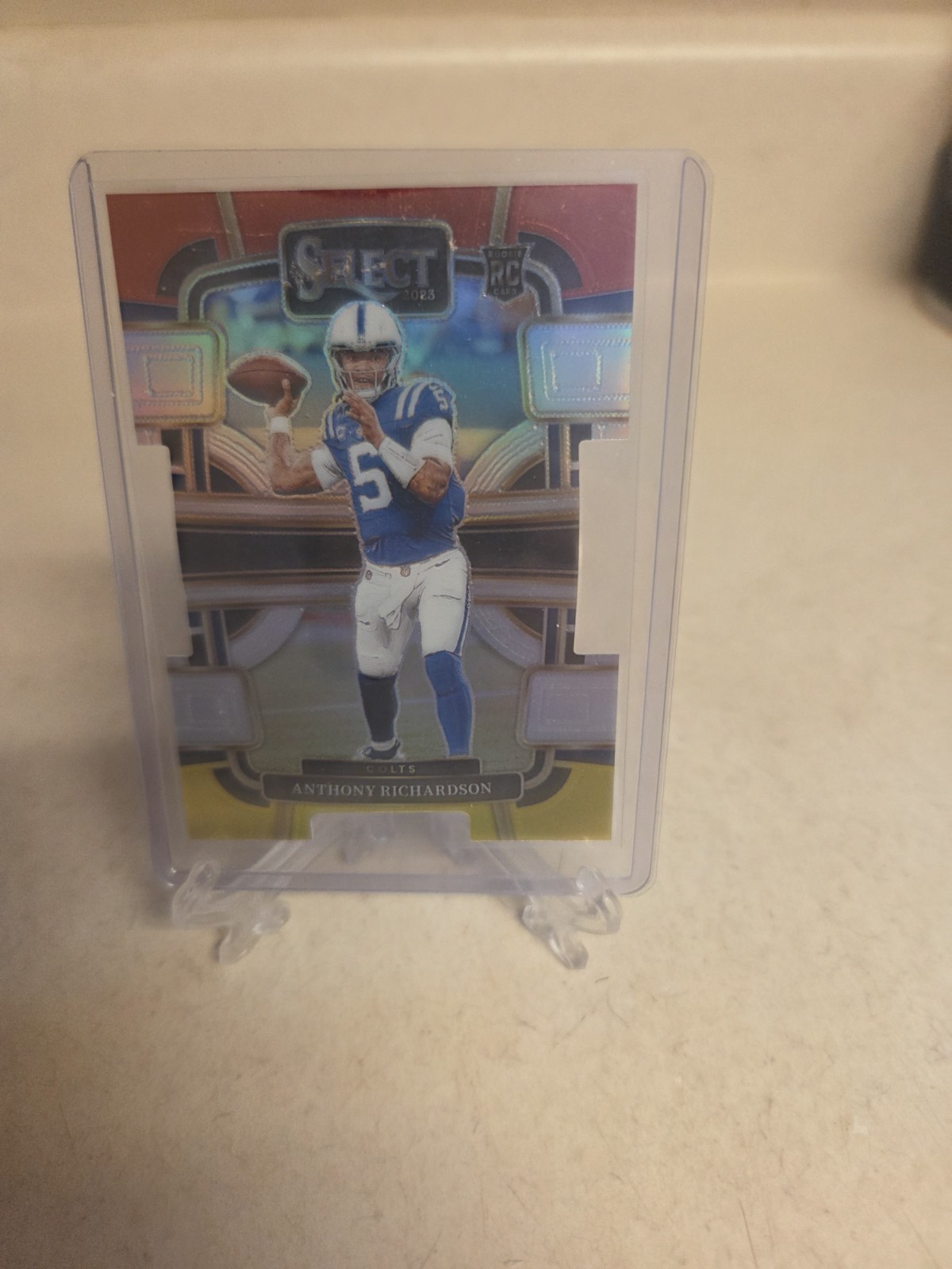 2023 Panini Select Concourse Anthony Richardson #43 Red/Yellow Prizm Die-Cut RC