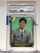 PSA 10 Shohei Ohtani 2018 BBM Grateful Days #17 2017.11.11 MLB The Time has Come