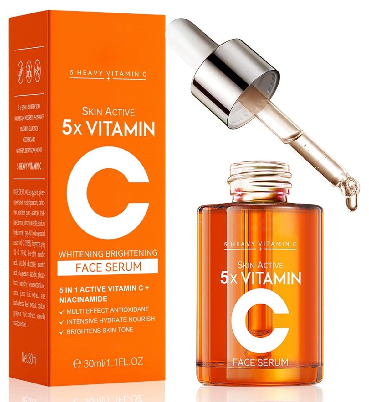 2 Pack Vitamin C Serum for Face Wrinkle Age Spots Reduction All-In-One Hydrating