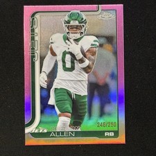 /250 Braelon Allen Pink Refractor 2025 Topps Chrome NFL Football NY Jets #240