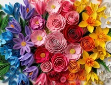 SPRINGBOK 500 piece puzzle, "Quilled Flower Garden", NEW