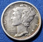 A 1918-S Mercury Dime, 90% Silver. Nice Example