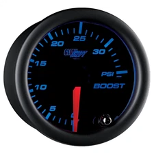 SLIGHTLY USED GLOWSHIFT TINTED 7 COLOR 35 PSI BOOST GAUGE w HOSE KIT