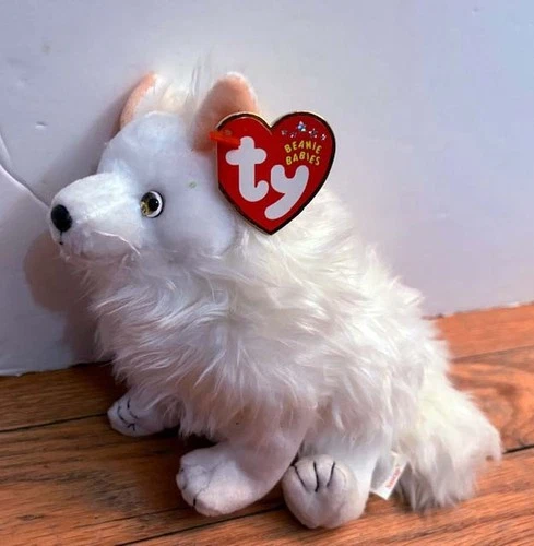 TY Beanie Baby Snocap White Snow Fox Vintage Plush Stuffed Animal NWT
