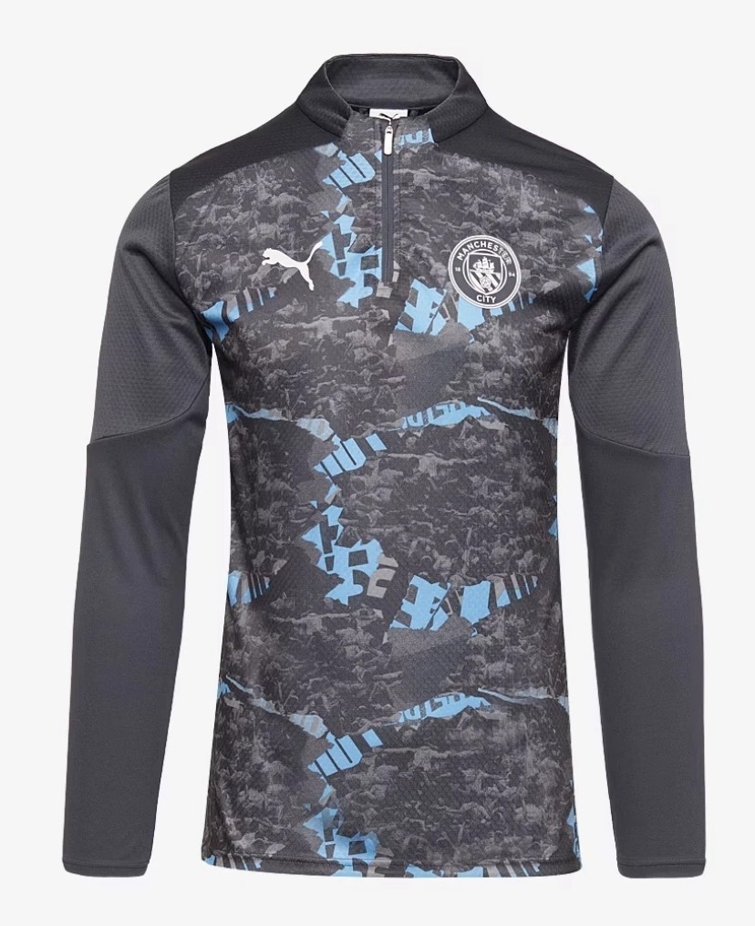 Manchester City Top Pre Match Quarter Zip Top Puma Strong Grey 24/25 X Large.