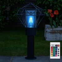 Sockelleuchte Stehlampe AußEnleuchte Rgb Led Edelstahl Dimmbar Fernbedienung