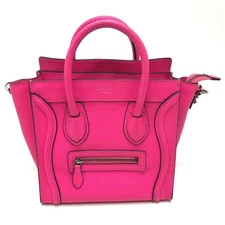 CELINE 18924 Luggage Mini Shopper Bag 2WAY Hand Bag Leather pink/SilverHardware