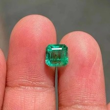 Green Colombian Asscher Cut 7-9 Ct Emerald Natural Loose EGL Gemstone Certified