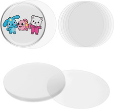 200 Pieces Circle Mylars Button Maker Supplies 2.76 Inch 70Mm Clear Badge Protec