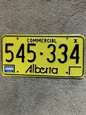 1982 Alberta Commercial License Plate - 545 334  -  Very Nice!