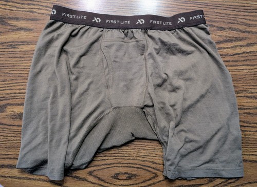 FIRST LITE Men's Wick Long Boxer Brief Dry Earth Large - Picture 2 of 3
