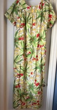 1960  s Sears Roebuck Hawaiian Muumuu Caftan Tropical Dress Sz M Grannycore