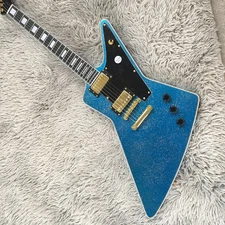Blue Powder Explor Electric Guitar Mahogany Body&Neck 6 String Gold Part