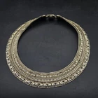 Silver Tone Chunky Statement Collar Necklace Vintage Costume Jewelry